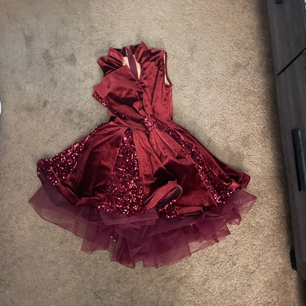 Burgundy Sequin Dance costume from Revolution